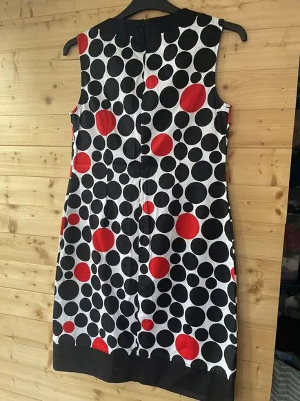 Libra Women’s Black White & Red Dress Knee Length UK Size 12 VGC - Picture 8 of 10